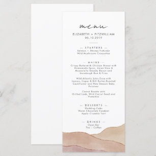 Menu Aquarelle Boho Abstraite Dîner mariage