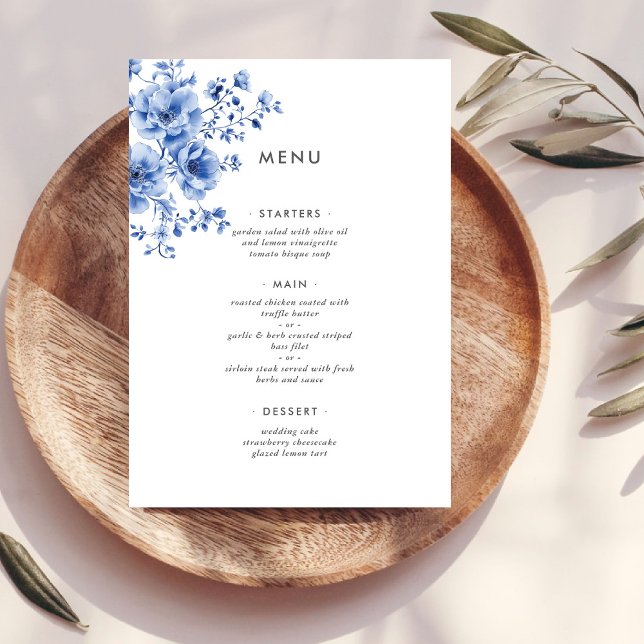 Menu Aquarelle Chinoiserie Floral (Créateur téléchargé)