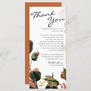 Menu Aquarelle d'automne Merci Floral Cadre