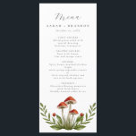Menu Aquarelle de forêt de bois Mariage de champignon<br><div class="desc">Bois forêt Aquarelle Champignons Menu Mariage</div>