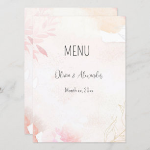 Menu Aquarelle douce Blush FlorMariage
