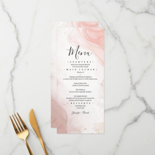 Menu Aquarelle encre rose rose
