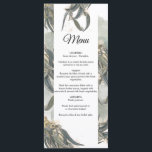 Menu Aquarelle Eucalyptus Feuille Mariage vert<br><div class="desc">Un beau menu mariage avec des feuilles d'eucalyptus d'aquarelle rustique,  une végétation vintage. Un design élégant idéal pour tout thème mariage. Des invitations de mariage et d'autres articles de papeterie sont également disponibles.</div>
