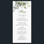 Menu Aquarelle Eucalyptus Verdure Dîner Mariage<br><div class="desc">Pour plus de personnalisation,  cliquez sur le lien "customiser plus" et utilisez notre outil de conception pour modifier ce modèle.</div>