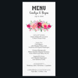 Menu Aquarelle Floral Mariage<br><div class="desc">Une carte de menu au design floral dans les tons roses au sommet est parfaite pour une réception de mariage,  un dîner de répétition mariage,  une fête d'anniversaire ou tout événement spécial avec un dîner assis. CORRESPONDRE des articles dans notre magasin.</div>