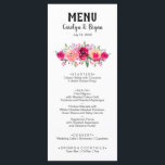 Menu Aquarelle Floral Mariage<br><div class="desc">Une carte de menu au design floral dans les tons roses au sommet est parfaite pour une réception de mariage,  un dîner de répétition mariage,  une fête d'anniversaire ou tout événement spécial avec un dîner assis. CORRESPONDRE des articles dans notre magasin.</div>
