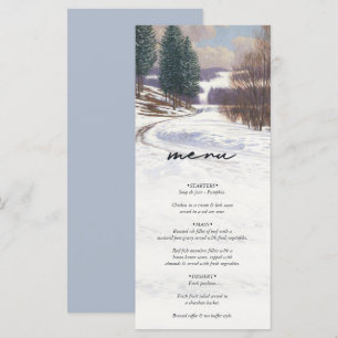 Menu Aquarelle Hiver Mariage paysage neige