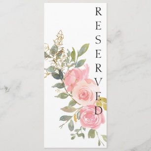 Menu Aquarelle Lush Blush Rose Chaise Florale Panneau