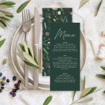 Menu aquarelle mariage botanique vert floral moody<br><div class="desc">aquarelle mariage botanique floral vert moody mariage décor menu. Design moderne noir,  rouille,  blanc,  terre cuite et vert sauge. Design minimaliste moderne et élégant.</div>