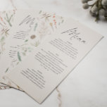 Menu aquarelle mariage crème florale botanique naturell<br><div class="desc">aquarelle mariage botanique crème florale naturelle unique décoration de mariage menu. Design moderne noir,  rouille,  blanc,  terre cuite et vert sauge. Design minimaliste moderne et élégant.</div>