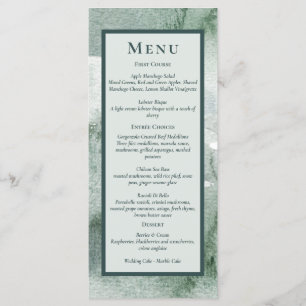 Menu Aquarelle Moderne Abstraite Vert Sauge Mousse