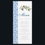 Menu Aquarelle Orange Bleu Carrelage MéditerranéeOlive<br><div class="desc">Olive Aquarelle Orange Bleu Carrelage Méditerranée Détails</div>