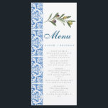 Menu Aquarelle Orange Bleu Carrelage MéditerranéeOlive<br><div class="desc">Olive Aquarelle Orange Bleu Carrelage Méditerranée Détails</div>