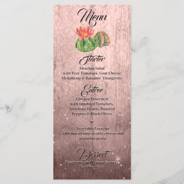 Menu Aquarelle Orange Floroming Cactus brun-brun (Devant)