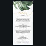 Menu Aquarelle palme tropicale   or mariage<br><div class="desc">Apportez une touche d'élégance classique à votre table mariage avec ce design sophistiqué de menu tropical. Doté d'une feuille de palme d'aquarelle unique aux tons verts muets et d'une police de calligraphie propre en effet or. Disponible avec la gamme de coordination de la collection de papeterie de table.</div>