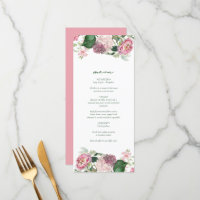Aquarelle romantique Fleurs roses Mariage de jardi