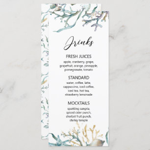 Menu Aquarelle sous la mer Jellyfish Coral Reef