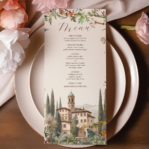 Menu Aquarelle Toscane Italie Destination Mariage