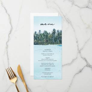Menu Aquarelle tropicale Palms & Mariage de plage