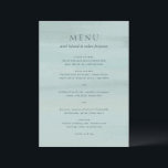 Menu Aquarelle verte moderne Mariage élégant<br><div class="desc">Menu mariage moderne avec menu dîner sur un arrière - plan abstrait aquarelle.</div>