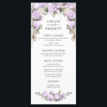 Menu Aquarelle violet Mariage floral<br><div class="desc">Les noms des couples mariages sont placés dans un agencement élégant et moderne rose rose rose floral. Le menu mariage est suivi ci-dessous d'une combinaison de polices classiques droites et italiques. Très facile à customiser. Supprimez les cours qui ne s'appliquent pas. Cet article fait partie de la collection Violette. Il...</div>