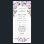 Menu Aquarelle violet Mariage floral<br><div class="desc">Les noms des couples mariages sont placés dans un agencement élégant et moderne rose rose rose floral. Le menu mariage est suivi ci-dessous d'une combinaison de polices classiques droites et italiques. Très facile à customiser. Supprimez les cours qui ne s'appliquent pas. Cet article fait partie de la collection Violette. Il...</div>