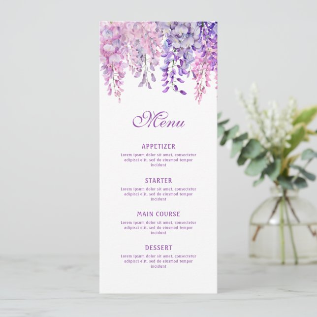 Menu Aquarelle Wisteria Classique (Debout devant)