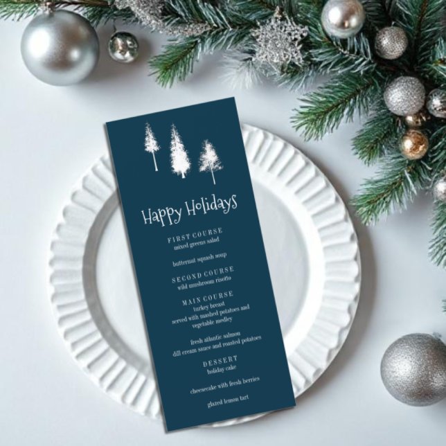 Menu Arbres d'hiver bleu marine (Créateur téléchargé)