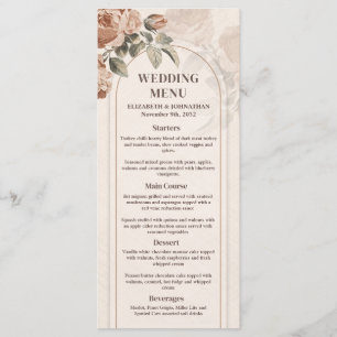 Menu Arc Boho vintage terre cuite rose sauge vert