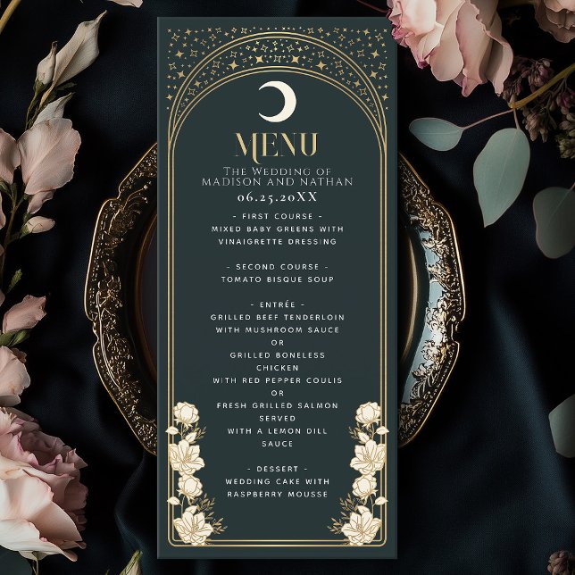 Menu Arc élégant céleste Art Nouveau Mariage (Créateur téléchargé)