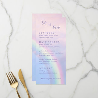 Menu Arc-en-ciel d'espoir - pastel, mariage