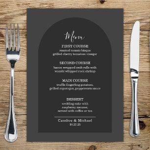 Menu Arc gris foncé simple moderne