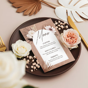 Menu Arc moderne Bohème Aquarelle Floral Mariage
