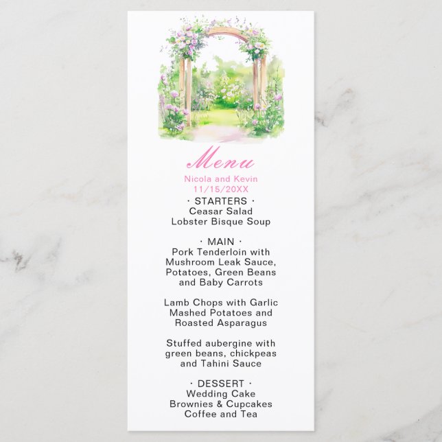 Menu Arche de mariage florale de printemps (Devant)