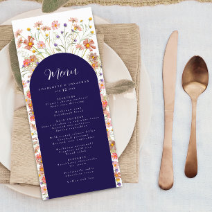 Menu Arche florale de mariage Bohème automnale à fleurs