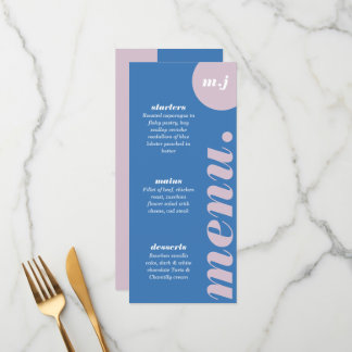 Menu Arche minimaliste moderne bleu & violet rétro Gras