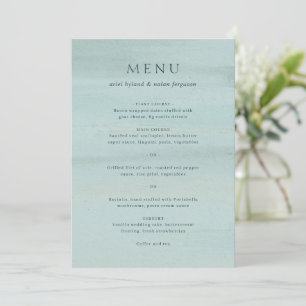 Menu Ariel Green Abstract Aquarelle Mariage moderne