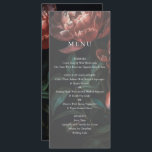 Menu Art romantique foncé Mariage floral<br><div class="desc">Dark Romantic Fine Art Floral Wedding Menu</div>