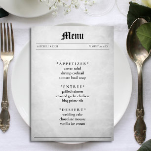Menu Article journal Mariage Réception