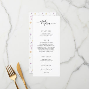 Menu Artisan Fairy Jardin Floral Aquarelle