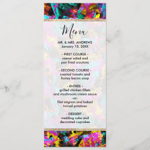 Menu Artsy Moderne Neon Couleurs Noir Abstrait Peinture