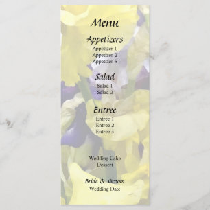 Menu Assortiment d'iris jaune et violet