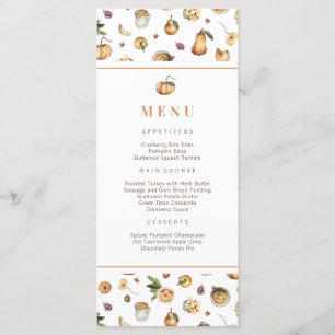Menu Automne Citrouille Action de grâces