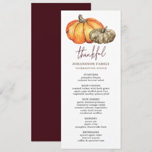 MENU AUTOMNE FESTIVE CITROUILLES THANKSGIVING DINNER ME