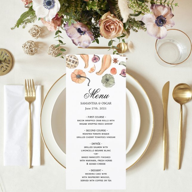 Menu Automne Moderne Citrouille Colorée (Créateur téléchargé)