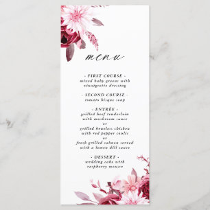 Menu Automne Romance Gold Frame Bourgogne Mariage