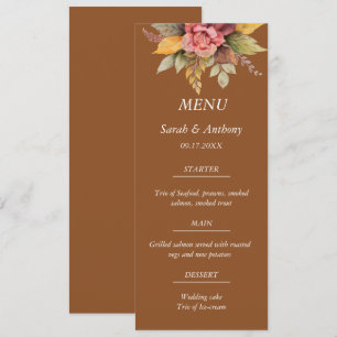 Menu Automne Terracotta Automne Floral Mariage de autom