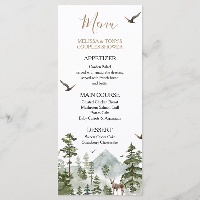 Menu Aventure sous les pins en hiver pour un couple en  (Devant)