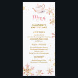 Menu Baby Is Brewing Pink Winter Tea Party Baby Shower<br><div class="desc">Baby Is Brewing Pink Winter Tea Party Baby Shower Menu Card
All wordings can be customized</div>