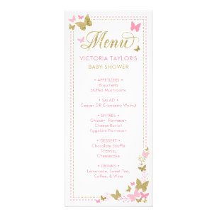 Menu baby shower avec papillons